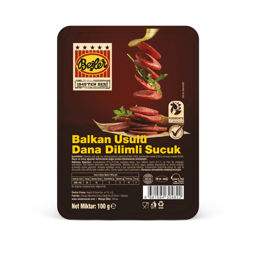 Beşler Dana Balkan Sucuk 100 Gr nin resmi