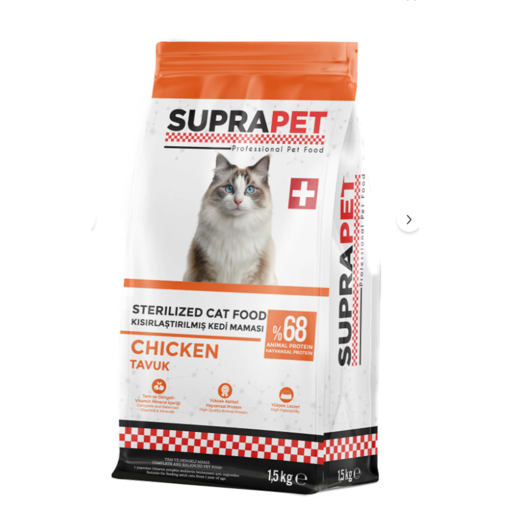 Suprapet Kısırlaştırılmış Kedi Tavuklu 1,5 Kg nin resmi
