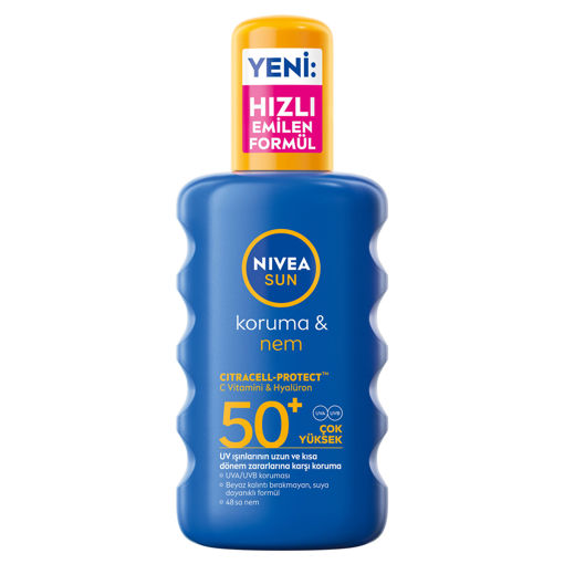 Nivea Sun Koruma ve Nem Güneş Spreyi GKF 50+ 200ml nin resmi
