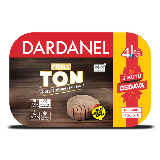 Dardanel Füme Ton Balığı 6x75 Gr nin resmi