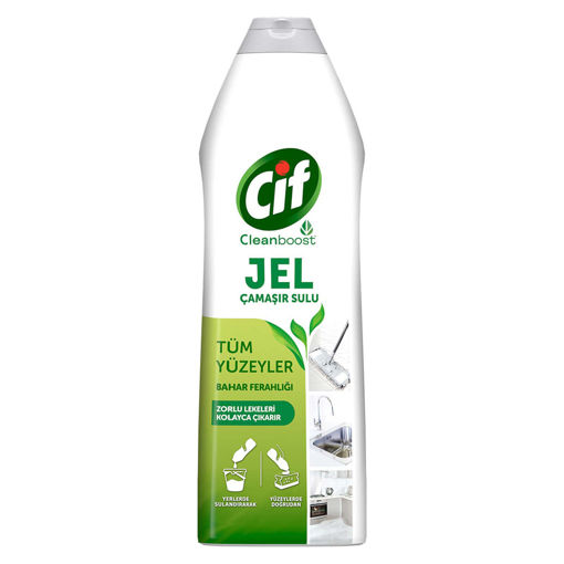 Cif Jel Yüzey Temizleyici Cleanboost Tüm Yüzeyler İçin Leke Çıkarıcı Çamaşır Sulu Bahar Ferahlığı 750 ML nin resmi