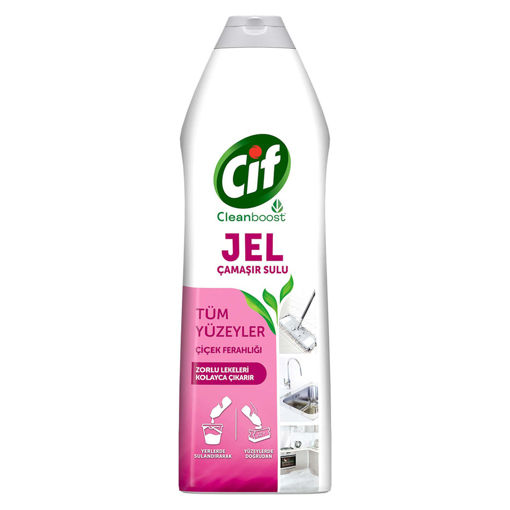 Cif Jel Yüzey Temizleyici Cleanboost Tüm Yüzeyler İçin Leke Çıkarıcı Çamaşır Sulu Çiçek Ferahlığı 750 ML nin resmi