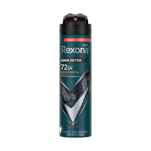Rexona Men Erkek Sprey Deodorant Kömür Detox 150 Ml nin resmi