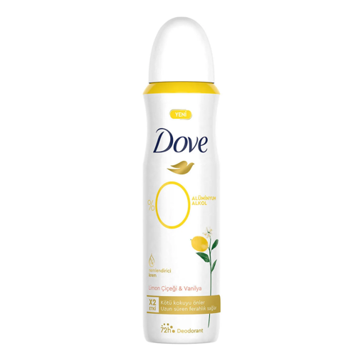 Dove Deodorant %0 Alüminyum Limon Çiçeği & Vanilya 150 Ml nin resmi