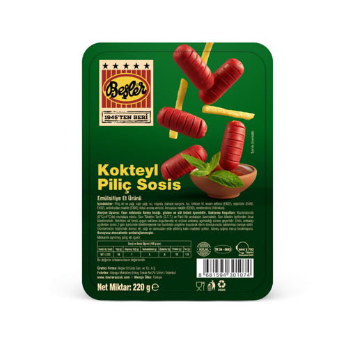 Beşler Kokteyl Sosis 220 Gr nin resmi