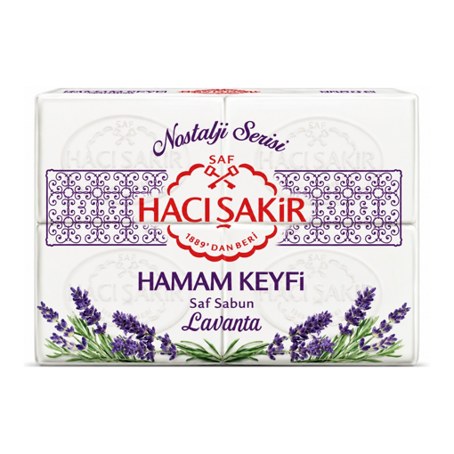 Hacı Şakir Hamam Keyfi Lavanta Kalıp Sabun 4 x 200 Gr nin resmi