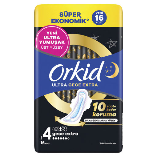 Orkid Ultra Ekstra Dörtlü Paket Gece Ekstra 16 Lı nin resmi