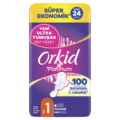 Orkid Platinum Dörtlü Hijyenik Ped Normal 24'lü nin resmi