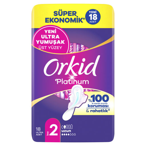 Orkid Platinum Dörtlü Hijyenik Ped Uzun 18'li nin resmi