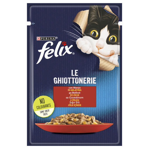 Felix Sığır Etli Yaş Kedi Maması 85 Gr nin resmi