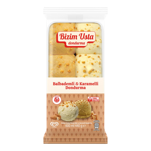 Algida Bizim Usta Karamel Bal Badem 600 Ml nin resmi