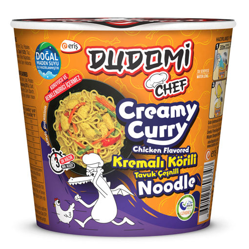 Dudomi Kremalı Körili Tavuk Çeşnili Noodle Bardak 80 Gr nin resmi