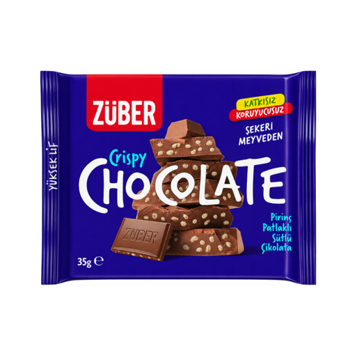 Züber Pirinç Patlaklı Sütlü Çikolata 35Gr nin resmi
