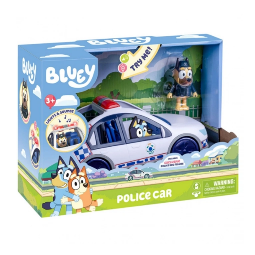 Bluey Sesli ve Işıklı 1 Figürlü Polis Arabası nin resmi