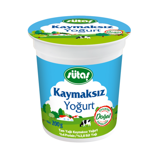 Sütaş Kaymaksız Yoğurt 200gr. nin resmi