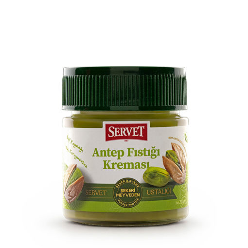 Servet Şekersiz Antep Fıstığı Kreması 200Gr Cam nin resmi