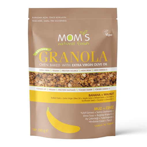 Moms Muz Ceviz Granola 280Gr nin resmi