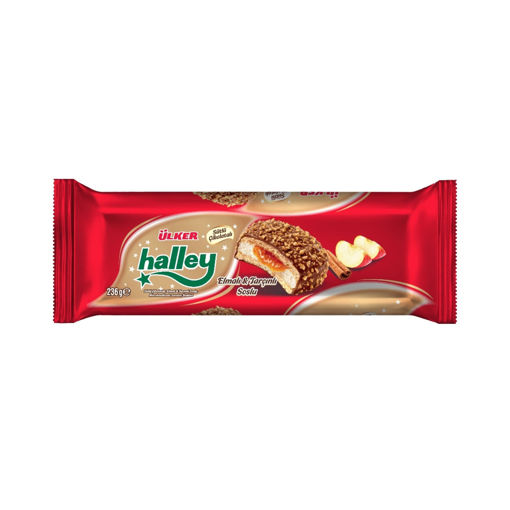 Ülker Halley Elma Tarçınlı Sütlü Çikolatalı Bisküvi 236 Gr nin resmi
