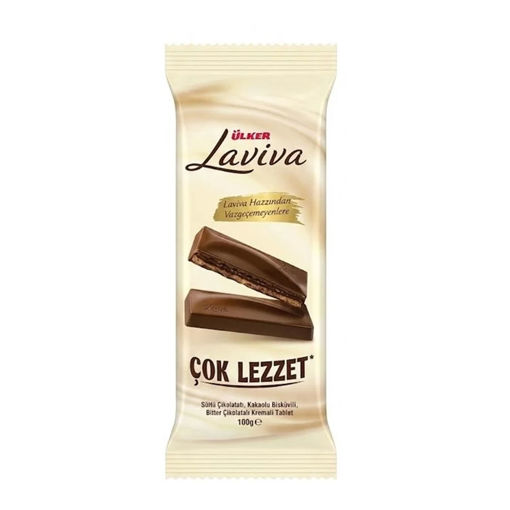 Ülker Laviva Tablet Çikolata Sütlü ve Bitter 100 gr nin resmi