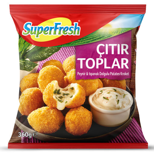 SuperFresh Peynir & Ispanak Dolgulu Çıtır Toplar 360 Gr nin resmi