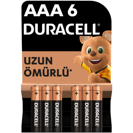 Duracell Alkalin AAA İnce Kalem Pil 6?lı Paket nin resmi