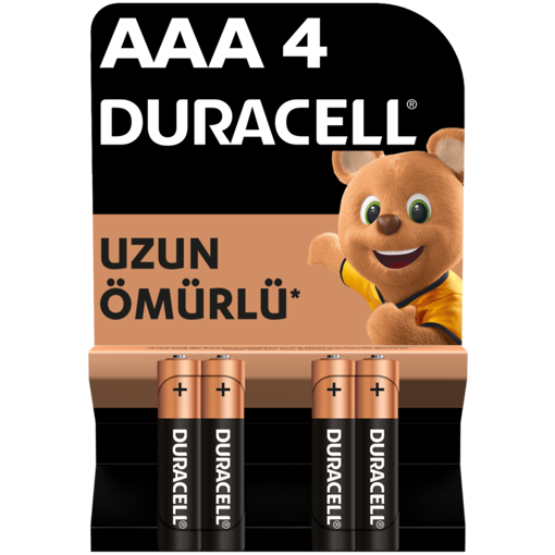 Duracell Alkalin AAA İnce Kalem Pil 4?lü Paket nin resmi