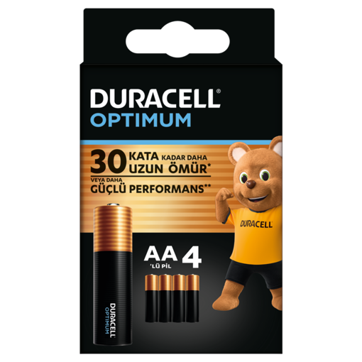 Duracell Optimum AA Alkalin Kalem Pil 4?lü Paket nin resmi