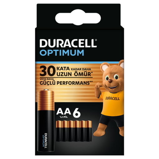 Duracell Optimum AA Alkalin Kalem Pil 6?lı Paket nin resmi
