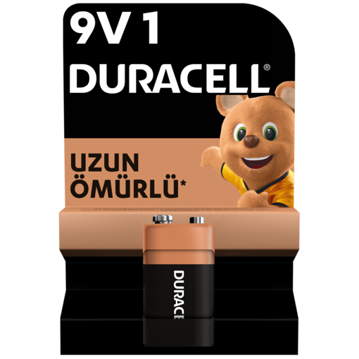 Duracell Alkalin 9V Pil 1'li Paket nin resmi