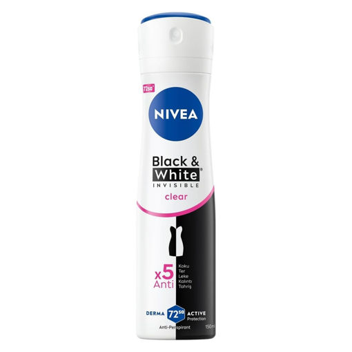 Nivea İnvisible Black White Clear Sprey Kadin 150m nin resmi