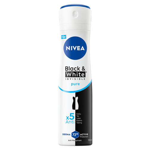 Nivea Invisible Black White Pure Kadın Deodorant Sprey 150 ml nin resmi