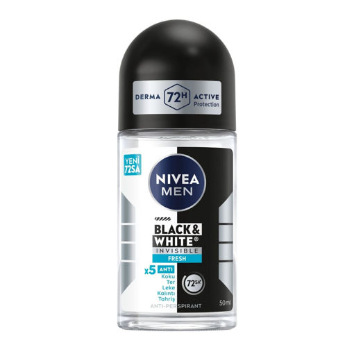 Nivea Men Black White Fresh Deo Roll-On Erkek 50 Ml nin resmi