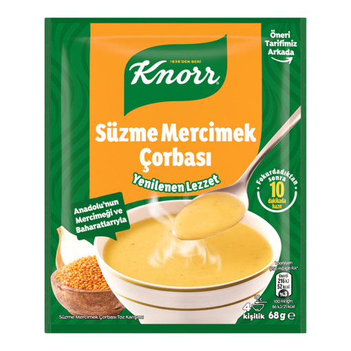 Knorr Süzme Mercimek Çorbası 68 Gr nin resmi