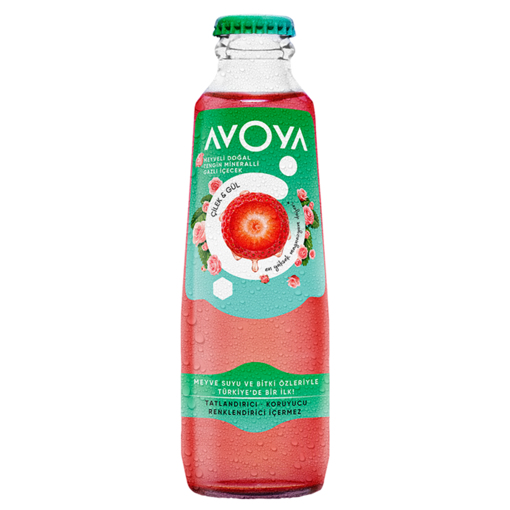 Avoya Meyveli Çilek & Gül Maden Suyu 200 Ml nin resmi