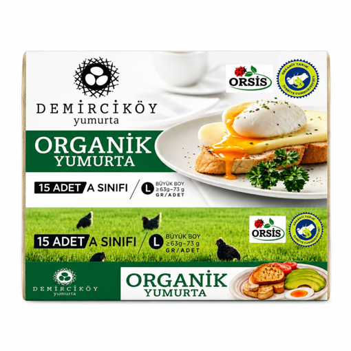 Demirciköy Organik Yumurta 15'li 63-72 Gr nin resmi