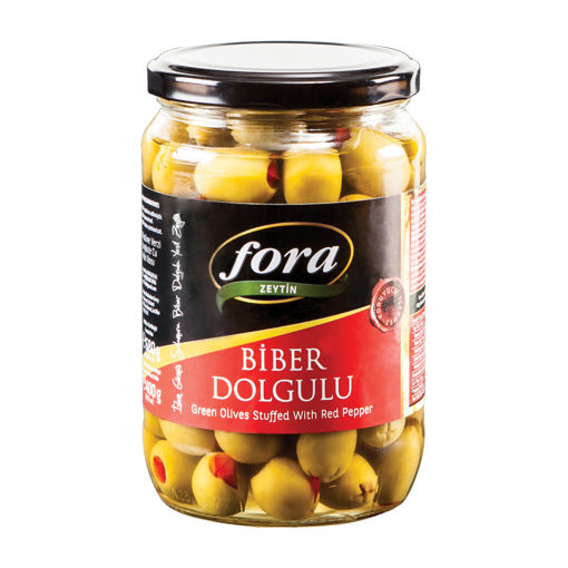Fora Biber Dolgulu Yeşil Zeytin 400 Gr nin resmi
