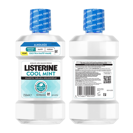 Listerine Cool Mint Ekstra Hafif Tat Ağız Bakım Suyu 250 Ml nin resmi