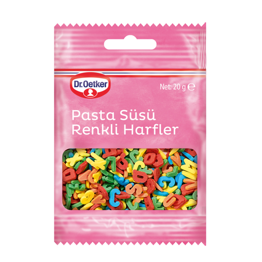 Dr Oetker Dekor Pasta Süsü Renkli Harfler 20 Gr nin resmi