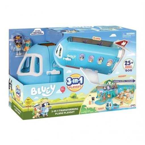 Moose Toys Bluey 3'ü 1 Arada Dönüşen Uçak Oyun Seti nin resmi