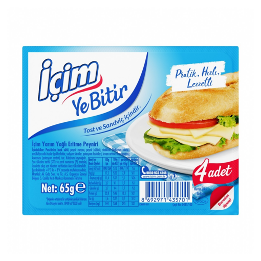 İçim Dilimli Tost Sandviç Peyniri 65 Gr nin resmi