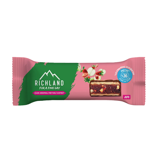 Richland Çilek Aromalı Meyveli Gofret 30 Gr nin resmi