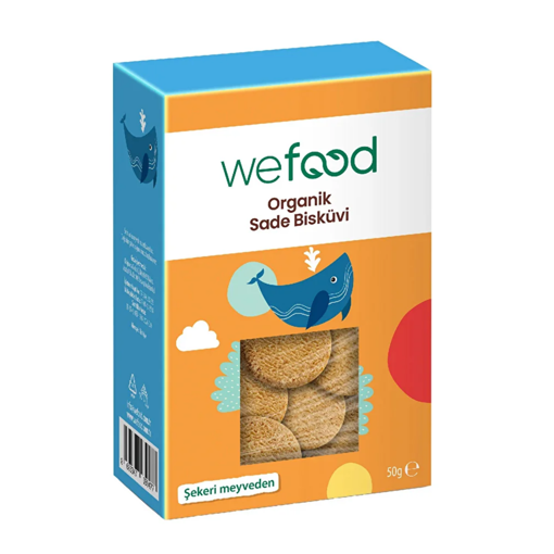 Wefood Kids Organik Sade Tereyağlı Bisküvi 50 Gr nin resmi