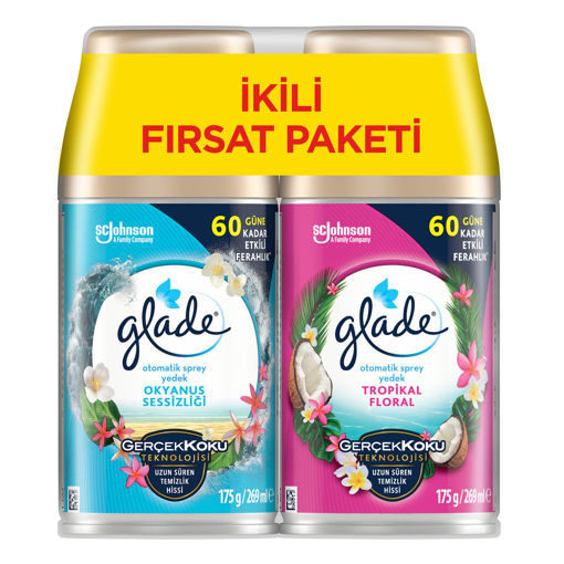 Glade Otomatik Sprey Yedek Okyanus + Tropikal 2'li nin resmi