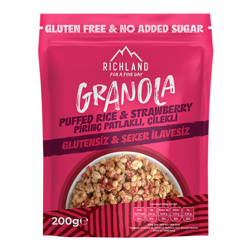 Richland Granola Çilekli Pirinç Patlaklı 200Gr nin resmi