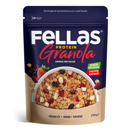 Fellas Protein Granola Kırmızı Meyveler 270 Gr nin resmi
