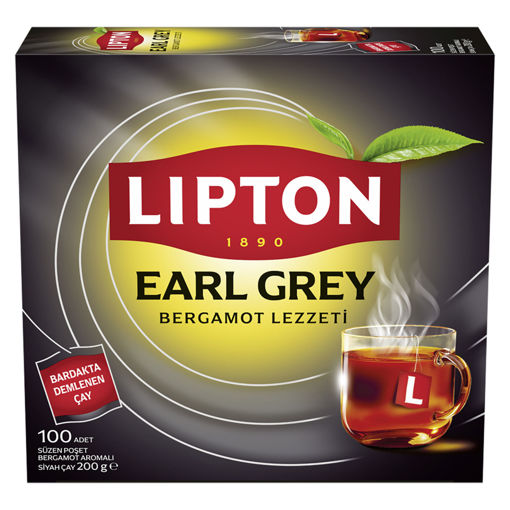 Lipton Earl Grey Bardak Poşet Çay 100'lü 200 Gr nin resmi