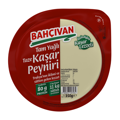 Bahçıvan Tam Yağlı Taze Kaşar Peyniri 350 Gr nin resmi