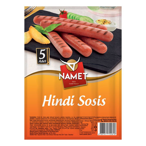 Namet Hindi Sosis 5'Li 210Gr nin resmi