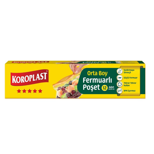 Koroplast Fermuarlı Çanta Orta Boy 12'li nin resmi