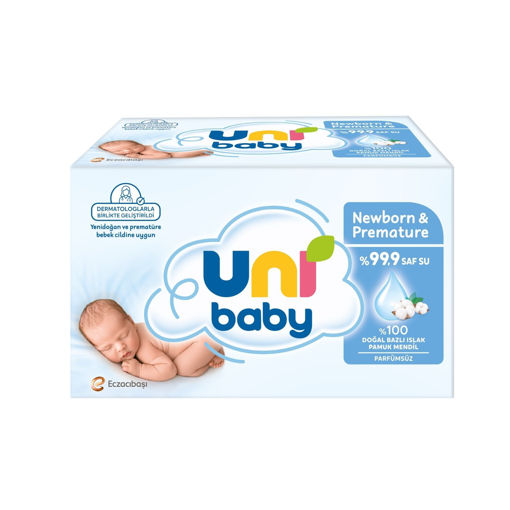 Uni Baby Yenidoğan ve Premature Islak Mendil 3 x 40'lı nin resmi